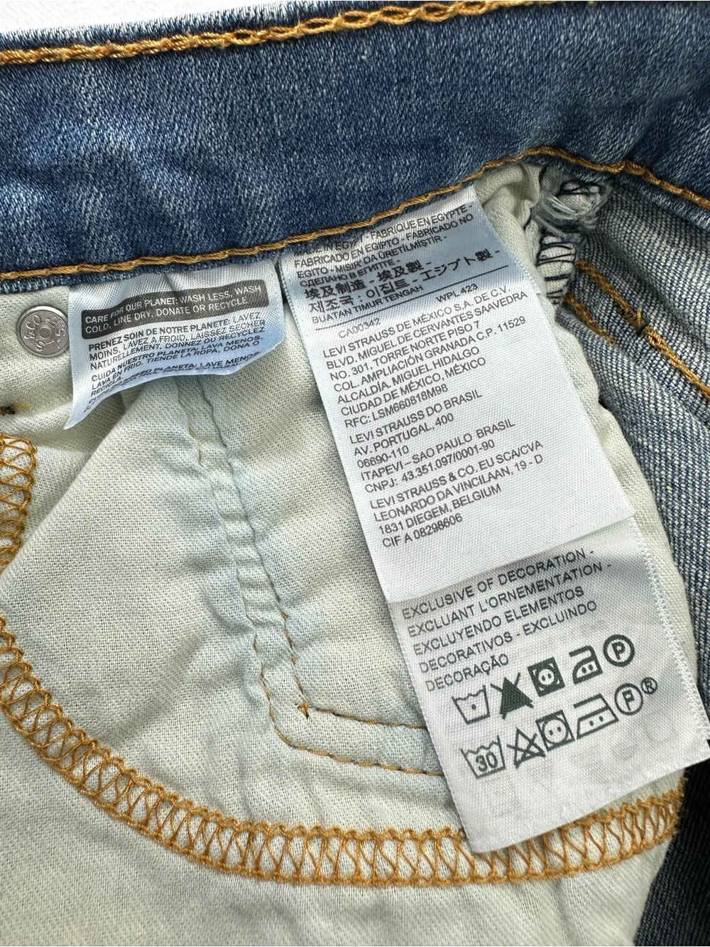 Levi’s 511 Straight Leg Jeans Mens Denim Medium Blue 30x30 Classic Cotton Loose